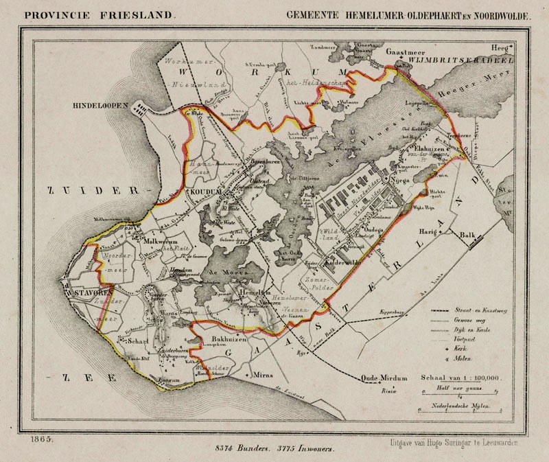 kaart H.O.N 1865