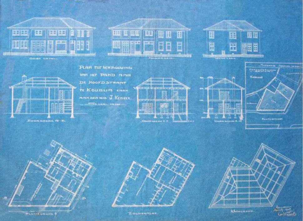 Bouwtekening Kemkerpand, april 1927
